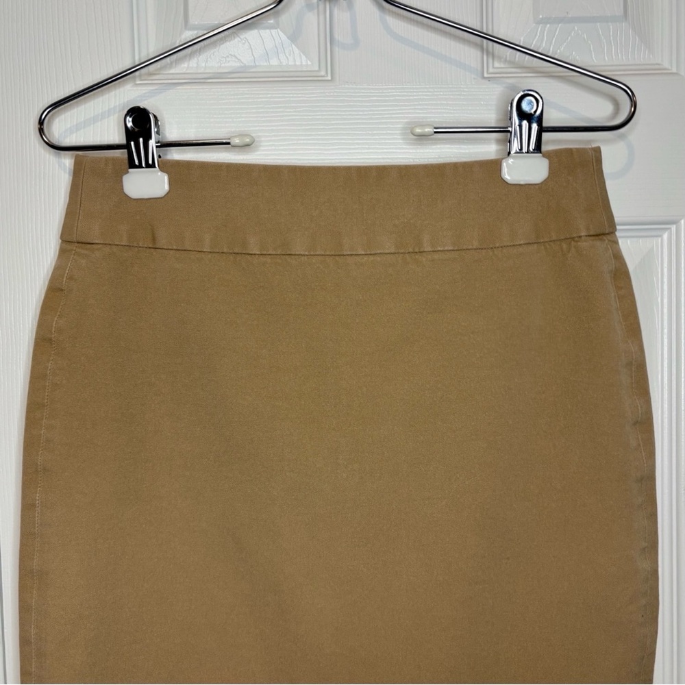 Banana Republic Size 4 Cotton Pencil Skirt, Tan Khaki above knee career - Picture 3 of 12